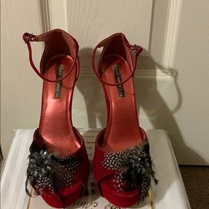 Red Feather Heels